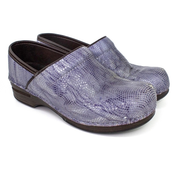 Dansko Shoes - Dansko XP Lavender Snake Skin Look Clogs Size 39